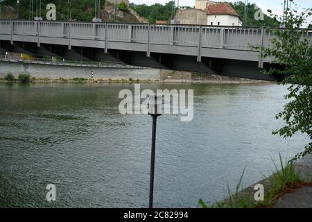 Old lamps along the way, which are still in operation today Stock Photo