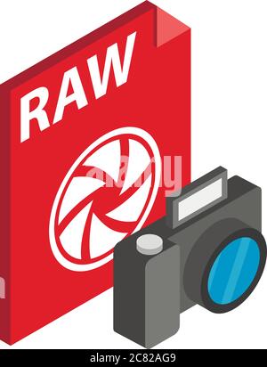 Raw file icon, isometric style Stock Vector