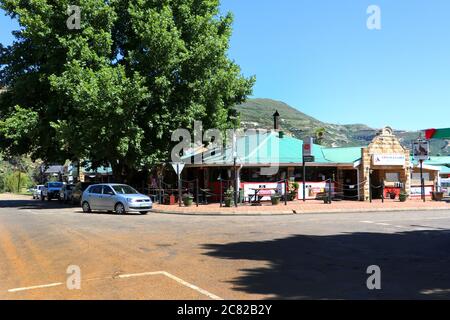 Clarens, Orange Free State, South Africa, 4 January 2020 - Shops, stalls, art galleries and restaurants in Clarens in the Orange Free State in South A Stock Photo