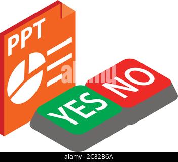 Ppt file icon, isometric style Stock Vector