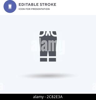Jogger Pants icon vector, filled flat sign, solid pictogram isolated on white, logo illustration. Jogger Pants icon for presentation. Stock Vector
