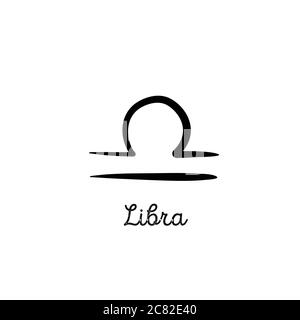 Libra Zodiac Sign Line Art Stock Vector Image Art Alamy