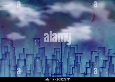Abstract night city Stock Photo