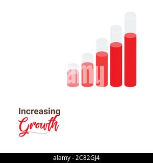 Bar Chart Graph Diagram Statistical Business Illustration. Growth chart vector icon. filled flat sign. Growing graph icon. Symbol, Graph chart sign. Stock Vector