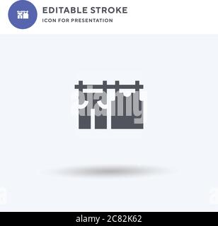Drying icon vector, filled flat sign, solid pictogram isolated on white, logo illustration. Drying icon for presentation. Stock Vector
