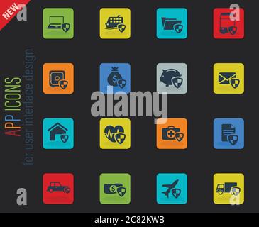 Insurance simply icons Stock Vector