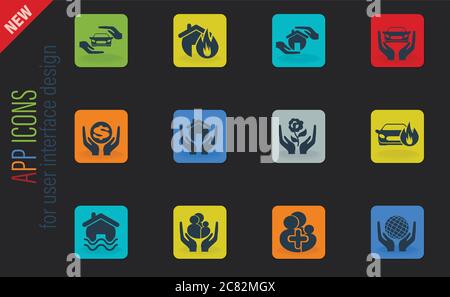 Insurance simply icons Stock Vector