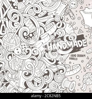 Cartoon cute doodles hand made frame design Stock Vector