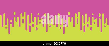 Seamless vector abstract transition of two colors. Rounded lines blended in. Looks like dipping paint or rain. Pink and green contrast. Stock Vector