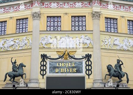 The beautiful ornaments of the Winter Circus (Cirque d'Hiver), Paris FR Stock Photo