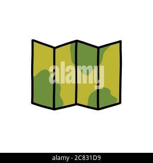 map doodle icon, vector illustration Stock Vector