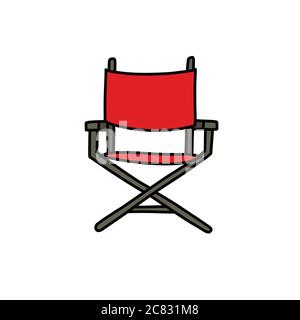 director's chair doodle icon, vector illustration Stock Vector