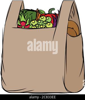 Grocery bag icon Stock Vector
