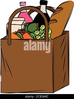 Grocery bag icon Stock Vector