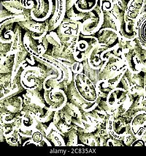Cartoon doodles Electric cars season trace seamless pattern Stock Vector