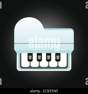 Cyan piano keyboard icon Stock Vector