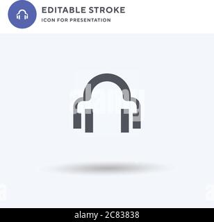 Ear Protection icon vector, filled flat sign, solid pictogram isolated on white, logo illustration. Ear Protection icon for presentation. Stock Vector