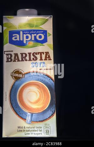 ANTWERP, BELGIUM - Nov 15, 2019: Alpro pack of plant-based and Vegan milk  barista soy edition Stock Photo - Alamy