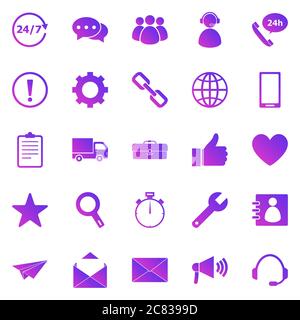 Customer service gradient icons on white background, stock vector Stock Vector