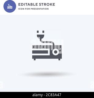 Vhs Player icon vector, filled flat sign, solid pictogram isolated on white, logo illustration. Vhs Player icon for presentation. Stock Vector