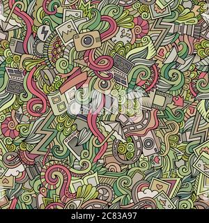 Photography doodles seamless pattern Stock Vector