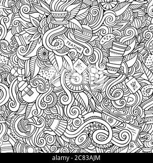 Cartoon hand-drawn doodles on the subject of tea time style Stock Vector