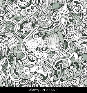 Cartoon doodles Russian food seamless pattern Stock Vector Image & Art ...
