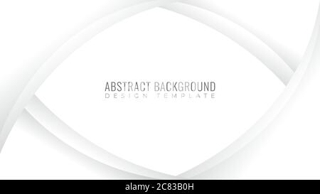 Abstract Smooth Monochrome Frame. Modern Background Design Template. White and Gray Gradation Color Theme. Stock Vector