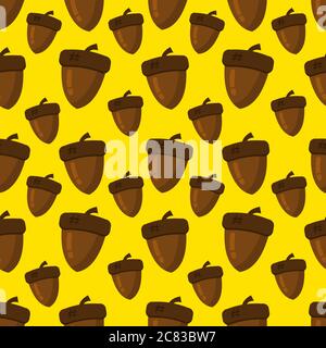 acorn seamless pattern vector illustration background Stock Vector
