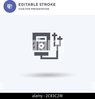 Voltmeter icon vector, filled flat sign, solid pictogram isolated on white, logo illustration. Voltmeter icon for presentation. Stock Vector