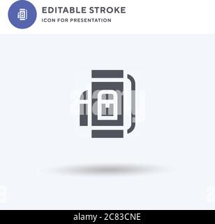 Golf Bag icon vector, filled flat sign, solid pictogram isolated on white, logo illustration. Golf Bag icon for presentation. Stock Vector