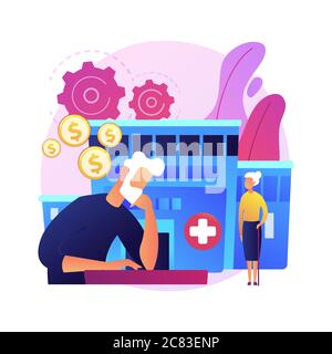 Retirees healthcare expenses vector concept metaphor Stock Vector