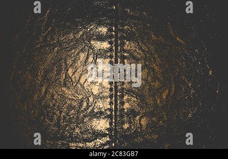 Distressed overlay texture of golden natural leather Stock Vector
