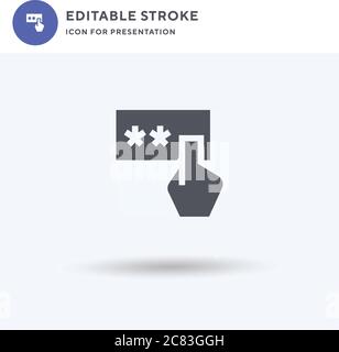 Pin Code icon vector, filled flat sign, solid pictogram isolated on white, logo illustration. Pin Code icon for presentation. Stock Vector