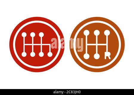 Set of car mechanic gearbox on white background. Gear box Vector illustration EPS 10. Stock Vector