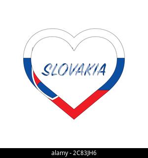 Slovakia flag in heart. I love my country. sign. Stock vector illustration Stock Vector