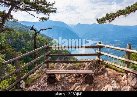 Banjska stena viewpoint in Tara National Park looking down to Canyon of Drina river, Serbia Stock Photo