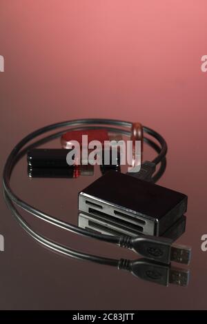 The USB adapter under the Type. Multiport. Stock Photo