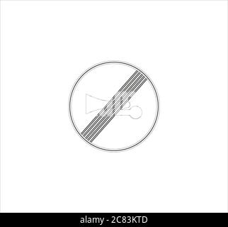 Illustration of horn prohibition end signs icon isolated on a white background Stock Photo