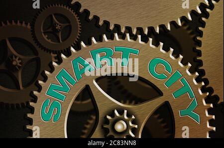 Conceptual hand writing showing Smart City. Concept meaning an urban area that uses communication technologies to collect data System administrator co Stock Photo