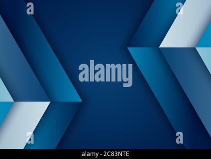 Abstract background blue gradient geometric with shadow overlapping with space for your text. Vector illustration Stock Vector