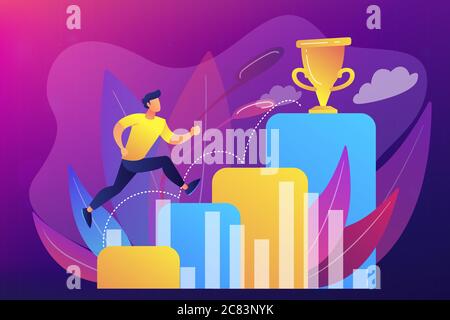 On the way to success concept vector illustration. Stock Vector