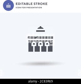 Stools icon vector, filled flat sign, solid pictogram isolated on white, logo illustration. Stools icon for presentation. Stock Vector