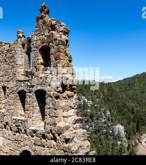 ruins on the mountain Oybin Stock Photo