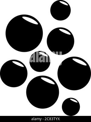 Fresh Water Soap Bubbles, Flying Soapy Ball. Flat Vector Icon illustration. Simple black symbol on white background. Flying Fresh Water Soap Bubbles s Stock Vector