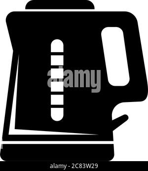 Electric Kettle, Teapot Silhouette. Flat Vector Icon illustration. Simple black symbol on white background. Electric Kettle, Teapot Silhouette sign de Stock Vector