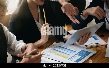 Young of Asian Business People Meeting Conference Discussion Corporate Concept. Stock Photo