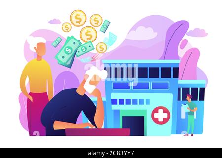 Healthcare expenses of retirees concept vector illustration. Stock Vector