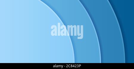 Circle shape wave overlap layer design blue color style with space for content. vector illustration. Stock Vector