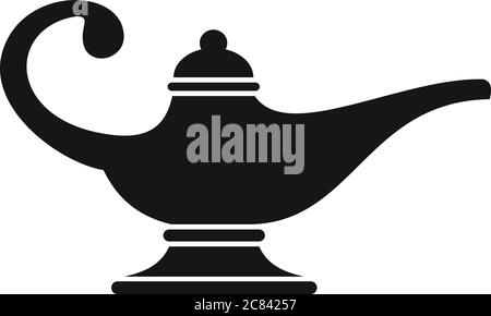 Aladin lamp icon. Simple illustration of aladin lamp vector icon for web design isolated on white background Stock Vector